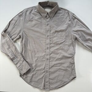 BAND OF OUTSIDERS Button Down Shirt Long Sleeve Mens 2 Medium Beige Made in USA